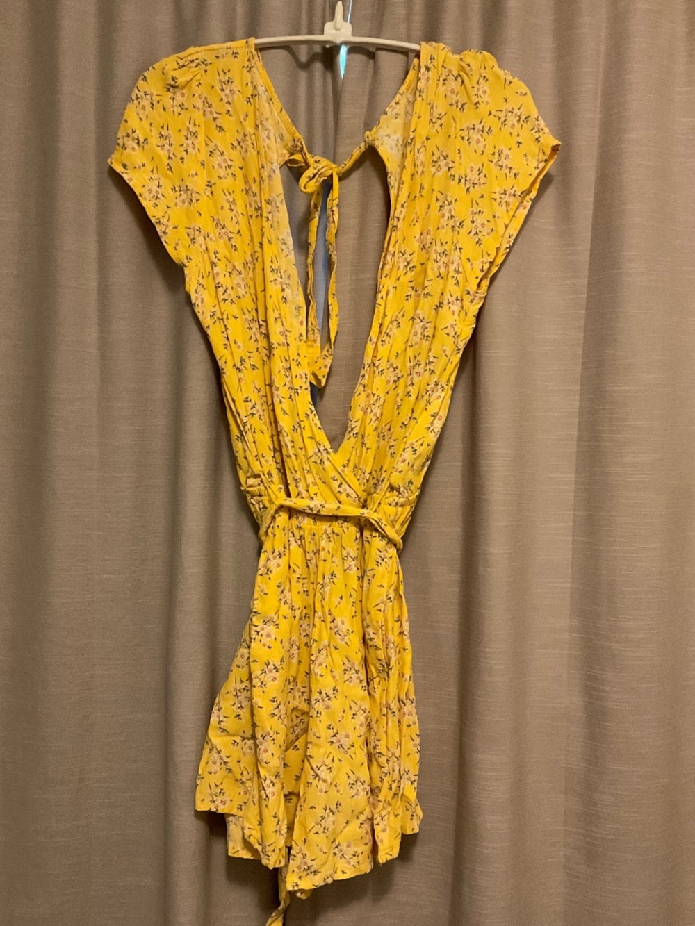 Lil’ Yellow Ditsy Print shorts Romper